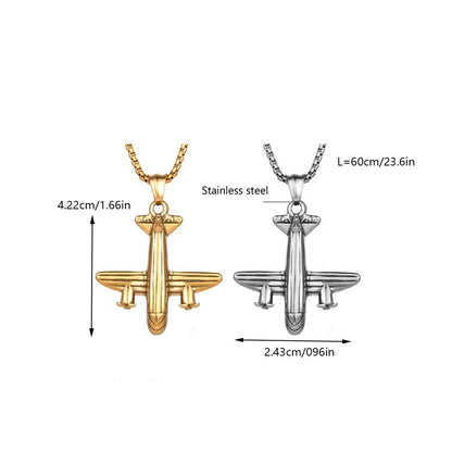 IG Style Casual Modern Style Earphones Airplane Whale 304 Stainless Steel Polishing 18K Gold Plated Men'S Pendant Necklace