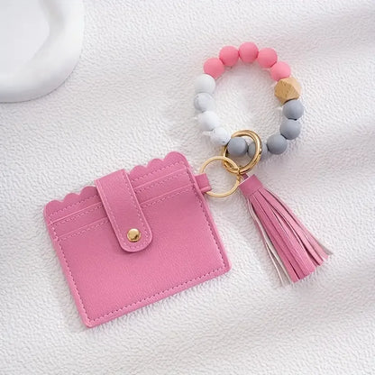 IG Style Casual Simple Style Bag Pu Leather Silica Gel Metal Beaded Birthday Keychain