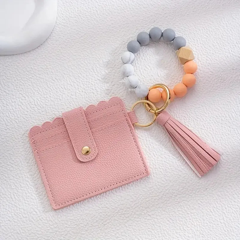 IG Style Casual Simple Style Bag Pu Leather Silica Gel Metal Beaded Birthday Keychain