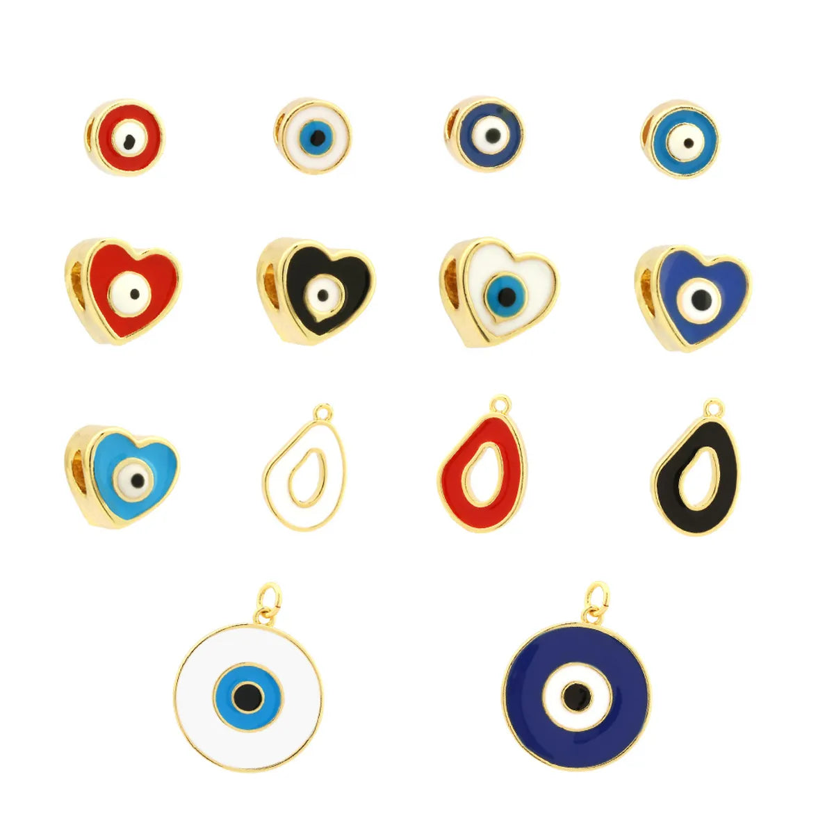 Ig Style Casual Simple Style Devil'S Eye Copper Enamel Plating Metal 18k Gold Plated Jewelry Accessories