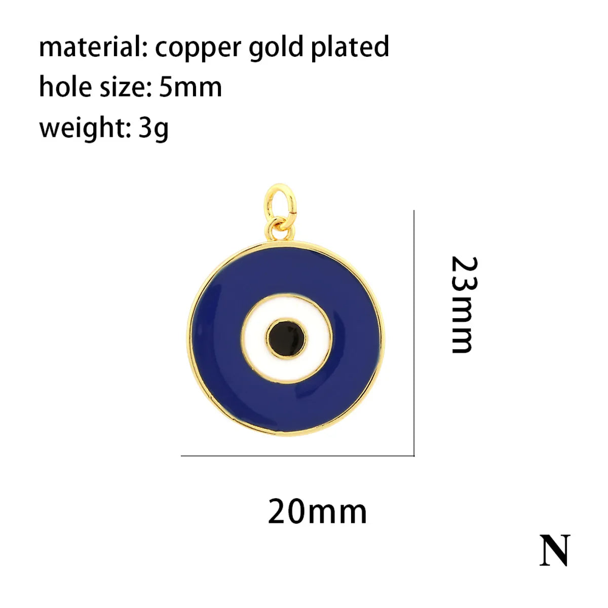 Ig Style Casual Simple Style Devil'S Eye Copper Enamel Plating Metal 18k Gold Plated Jewelry Accessories