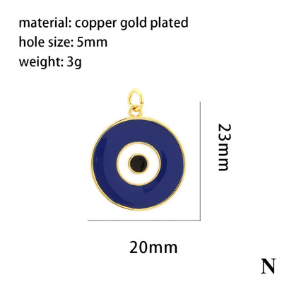 Ig Style Casual Simple Style Devil'S Eye Copper Enamel Plating Metal 18k Gold Plated Jewelry Accessories