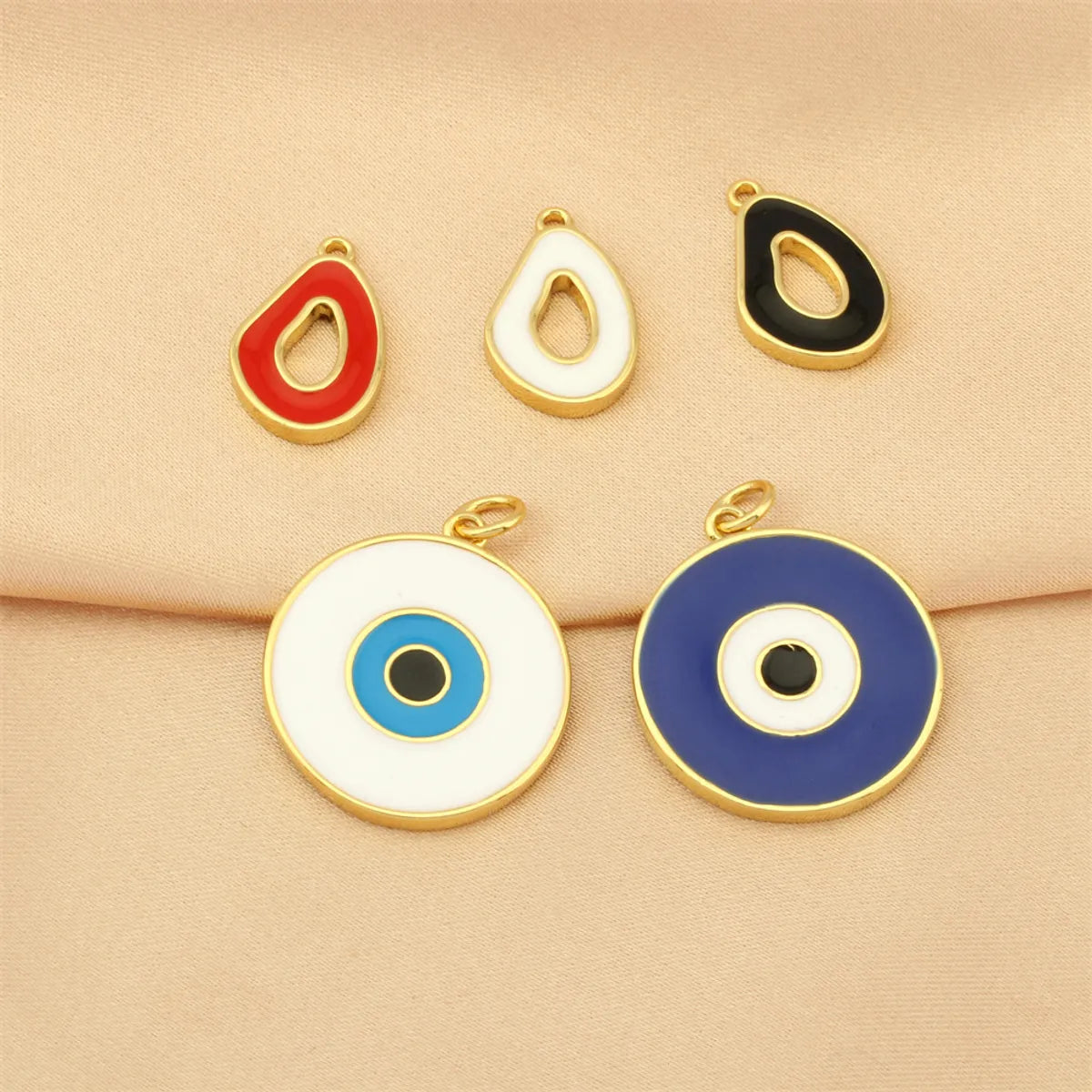 Ig Style Casual Simple Style Devil'S Eye Copper Enamel Plating Metal 18k Gold Plated Jewelry Accessories