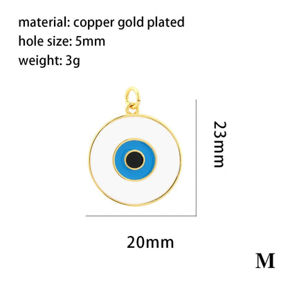 Ig Style Casual Simple Style Devil'S Eye Copper Enamel Plating Metal 18k Gold Plated Jewelry Accessories