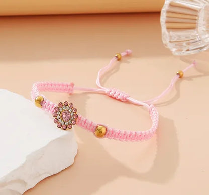 IG Style Casual Simple Style Flower 304 Stainless Steel Alloy Rope Wholesale Drawstring Bracelets