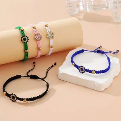 IG Style Casual Simple Style Flower 304 Stainless Steel Alloy Rope Wholesale Drawstring Bracelets