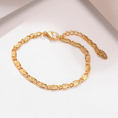 IG Style Casual Simple Style Geometric 201 Stainless Steel 18K Gold Plated Bracelets In Bulk