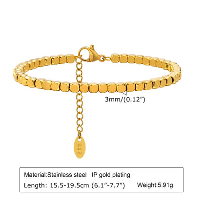 IG Style Casual Simple Style Geometric 201 Stainless Steel 18K Gold Plated Bracelets In Bulk