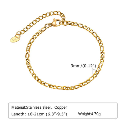 IG Style Casual Simple Style Geometric 201 Stainless Steel 18K Gold Plated Bracelets In Bulk