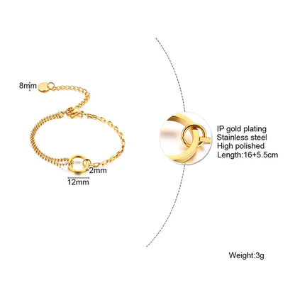 IG Style Casual Simple Style Geometric 201 Stainless Steel 18K Gold Plated Bracelets In Bulk