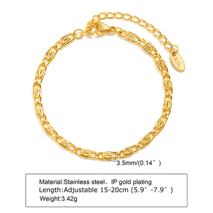 IG Style Casual Simple Style Geometric 201 Stainless Steel 18K Gold Plated Bracelets In Bulk