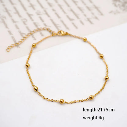 IG Style Casual Simple Style Heart Shape 304 Stainless Steel Titanium Steel Handmade Gold Plated Women'S Anklet