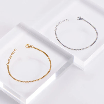 Ig Style Casual Simple Style Solid Color Stainless Steel Plating 18k Gold Plated Bracelets