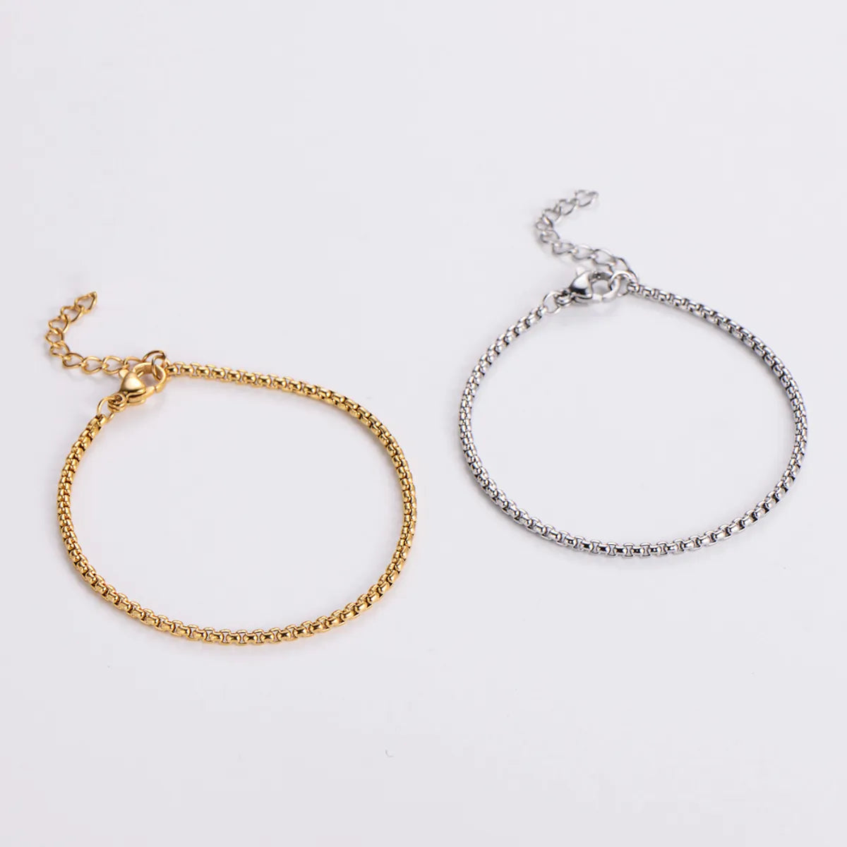 Ig Style Casual Simple Style Solid Color Stainless Steel Plating 18k Gold Plated Bracelets