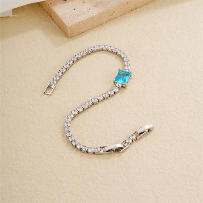 Ig Style Casual Simple Style Square Copper Plating Chain Inlay Zircon Bracelets