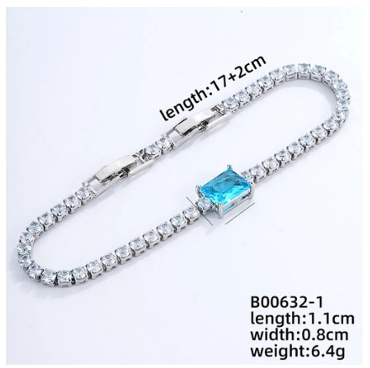 Ig Style Casual Simple Style Square Copper Plating Chain Inlay Zircon Bracelets