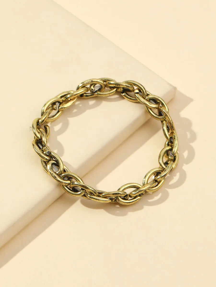 IG Style Casual Solid Color Alloy Inlay Rhinestones Gold Plated Silver Plated Unisex Bracelets