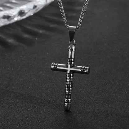 IG Style Casual Sports Cross Angel Heart Shape 304 Stainless Steel Polishing Men'S Pendant Necklace