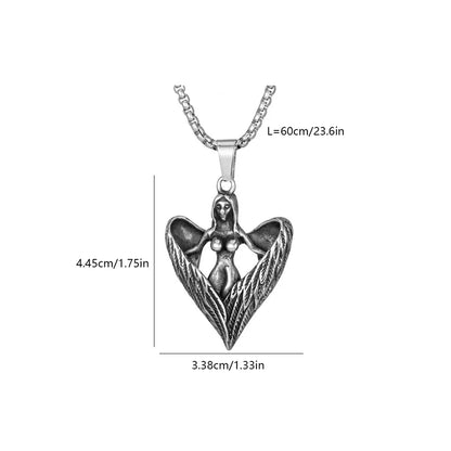 IG Style Casual Sports Cross Angel Heart Shape 304 Stainless Steel Polishing Men'S Pendant Necklace