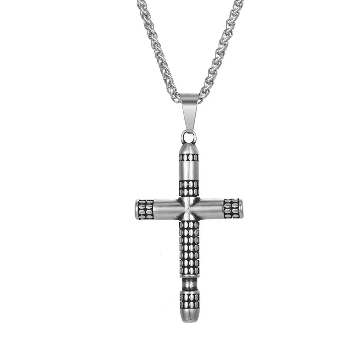 IG Style Casual Sports Cross Angel Heart Shape 304 Stainless Steel Polishing Men'S Pendant Necklace