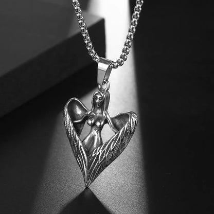 IG Style Casual Sports Cross Angel Heart Shape 304 Stainless Steel Polishing Men'S Pendant Necklace