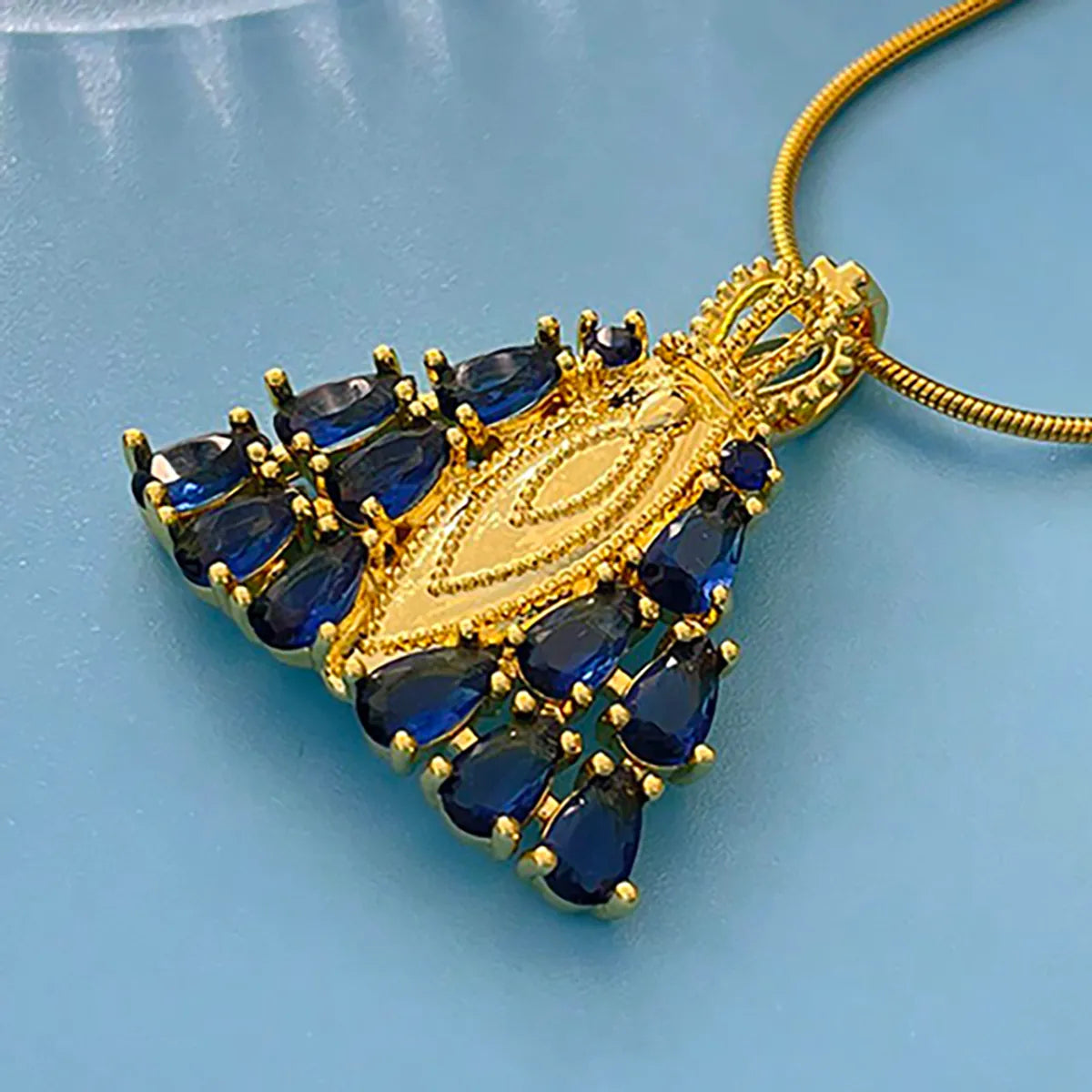 Ig Style Casual Streetwear Geometric Stainless Steel Brass Plating Inlay Artificial Gemstones 18k Gold Plated Pendant Necklace