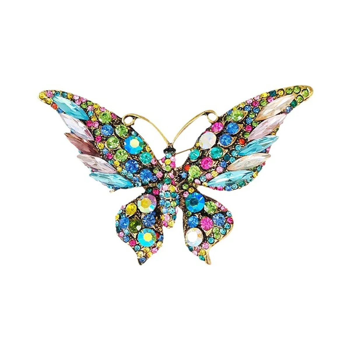 IG Style Casual Sweet Butterfly Alloy Enamel Hollow Out Inlay Artificial Crystal Rhinestones Unisex Brooches