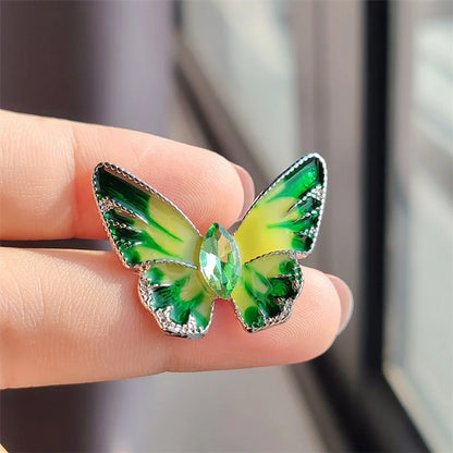 IG Style Casual Sweet Butterfly Alloy Enamel Hollow Out Inlay Artificial Crystal Rhinestones Unisex Brooches