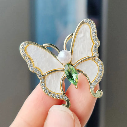 IG Style Casual Sweet Butterfly Alloy Enamel Hollow Out Inlay Artificial Crystal Rhinestones Unisex Brooches