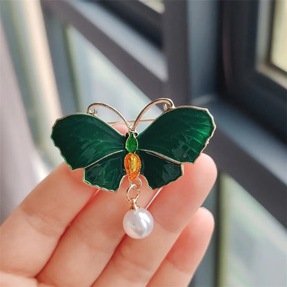 IG Style Casual Sweet Butterfly Alloy Enamel Hollow Out Inlay Artificial Crystal Rhinestones Unisex Brooches