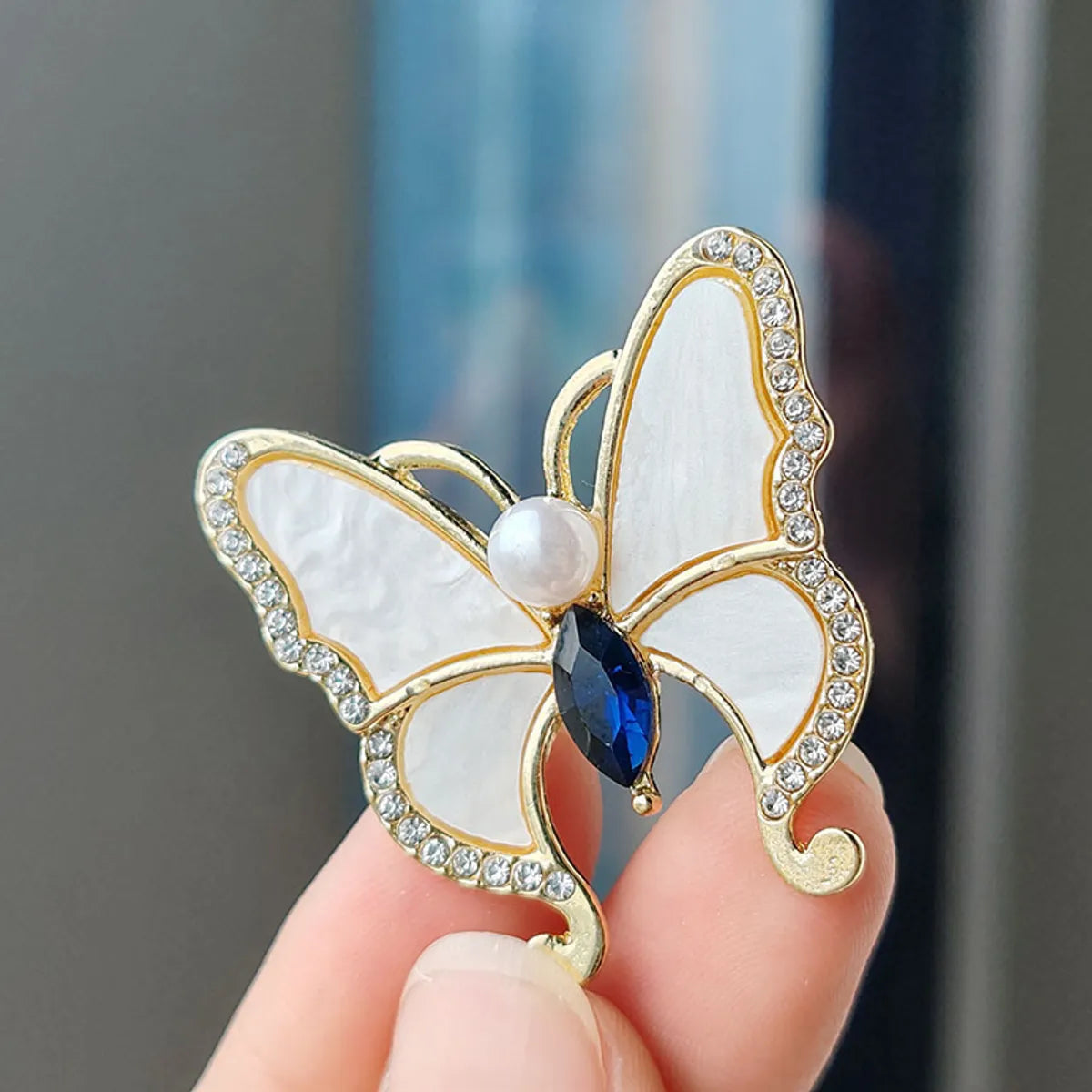 IG Style Casual Sweet Butterfly Alloy Enamel Hollow Out Inlay Artificial Crystal Rhinestones Unisex Brooches