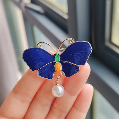 IG Style Casual Sweet Butterfly Alloy Enamel Hollow Out Inlay Artificial Crystal Rhinestones Unisex Brooches