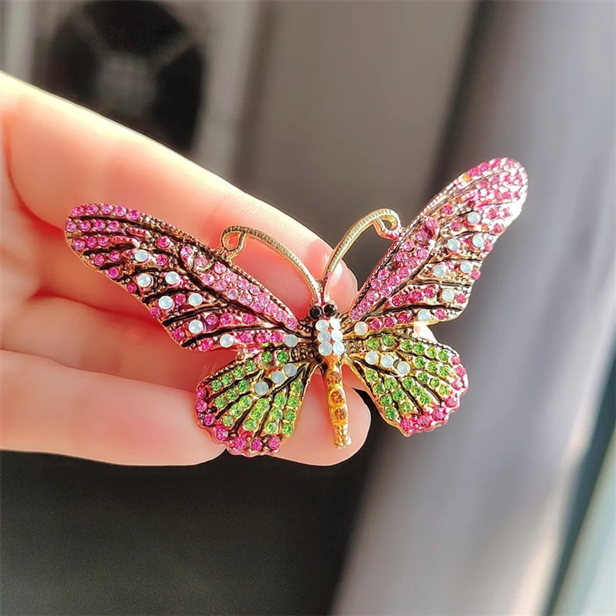 IG Style Casual Sweet Butterfly Alloy Enamel Hollow Out Inlay Artificial Crystal Rhinestones Unisex Brooches