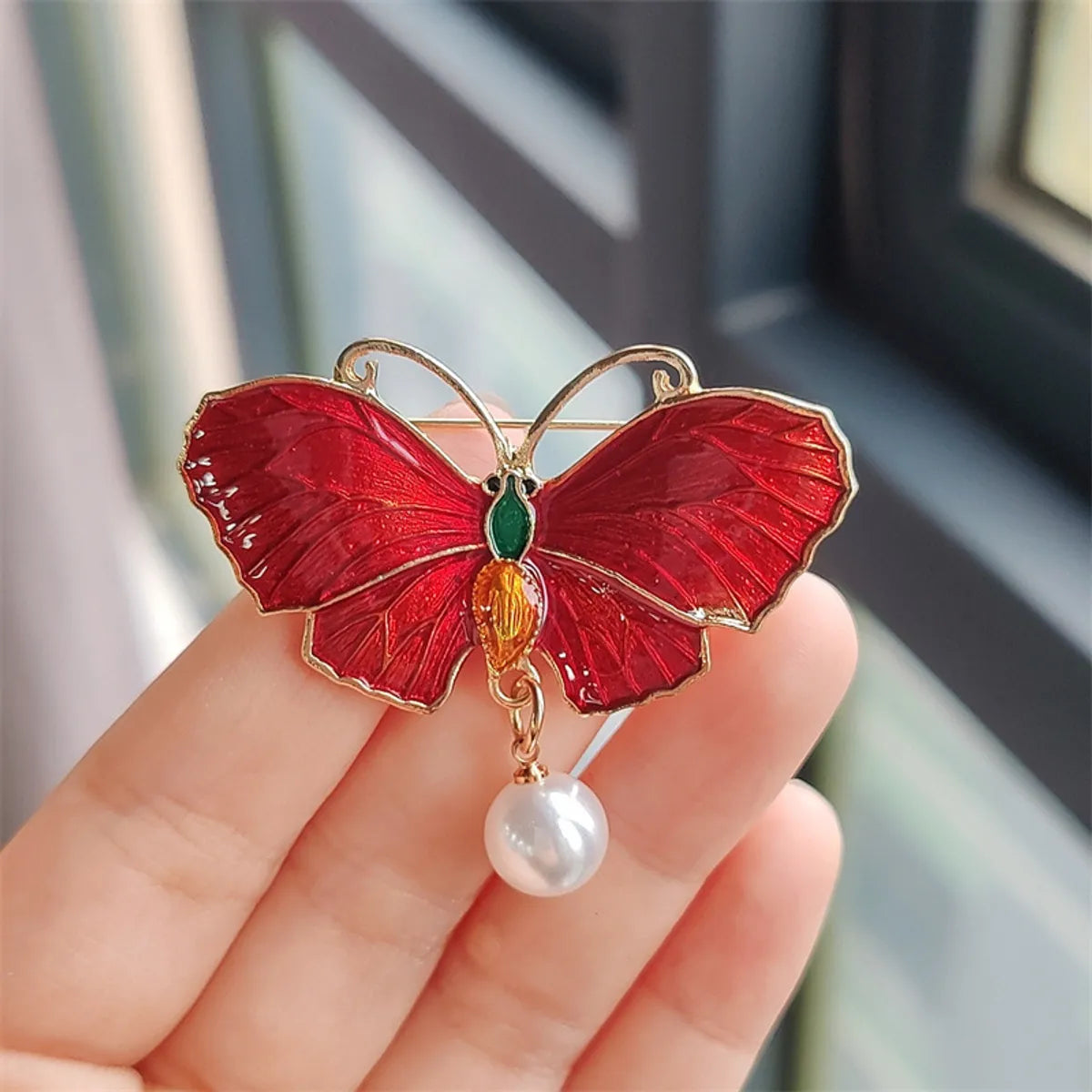 IG Style Casual Sweet Butterfly Alloy Enamel Hollow Out Inlay Artificial Crystal Rhinestones Unisex Brooches