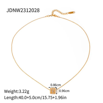 Wholesale Jewelry IG Style Circle 304 Stainless Steel Pendant Necklace