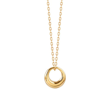 Ig Style Circle Titanium Steel Plating 18k Gold Plated Pendant Necklace