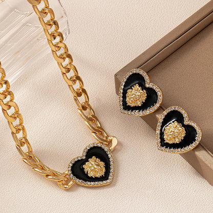 IG Style Classic Style Animal Heart Shape Alloy Inlay Rhinestones Women'S Jewelry Set