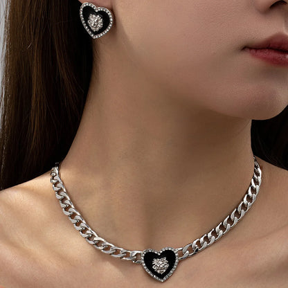 IG Style Classic Style Animal Heart Shape Alloy Inlay Rhinestones Women'S Jewelry Set