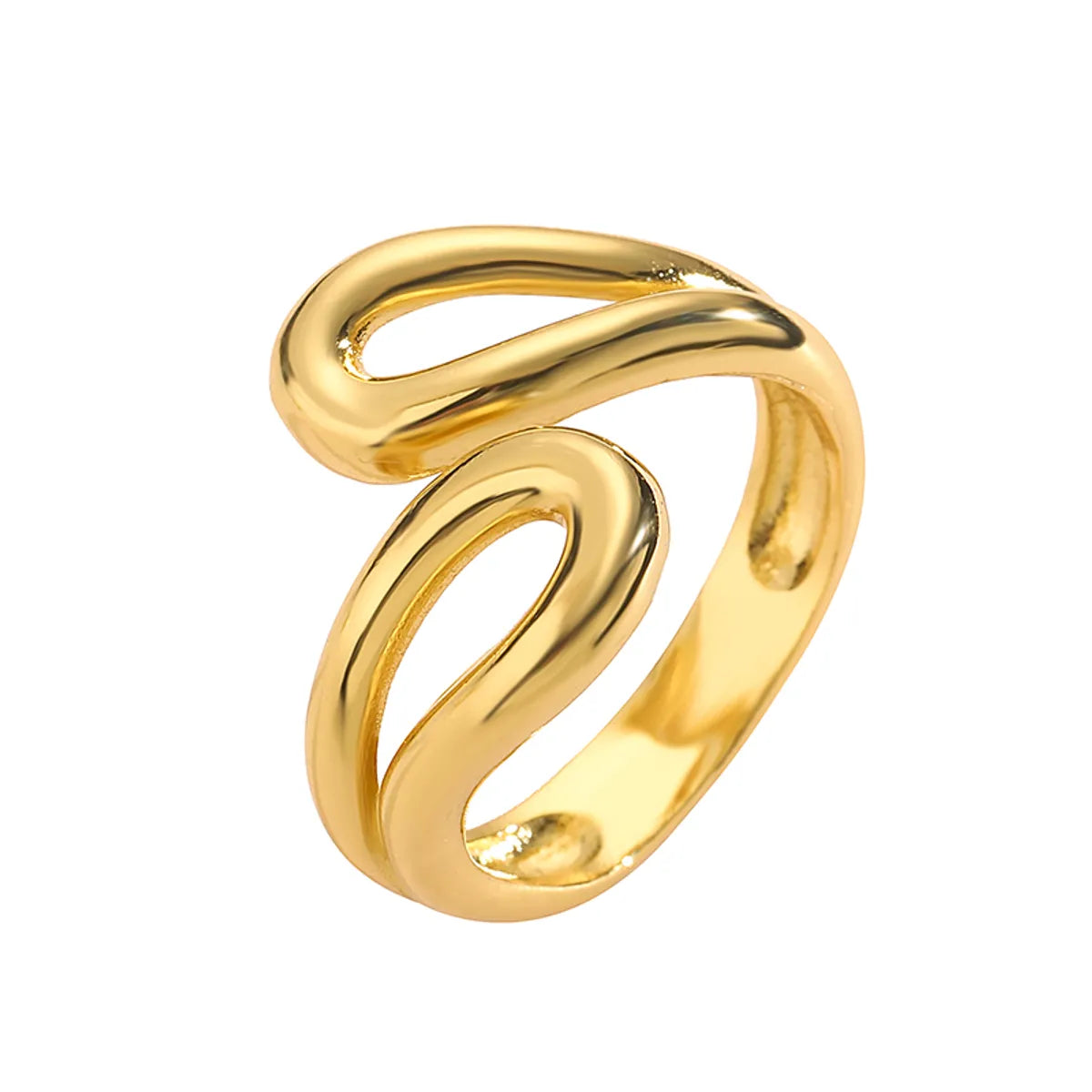 Ig Style Classic Style Geometric Copper Plating 18k Gold Plated Open Rings