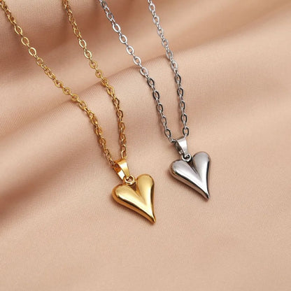 Ig Style Commute Heart Shape Stainless Steel Polishing Plating 18k Gold Plated Pendant Necklace