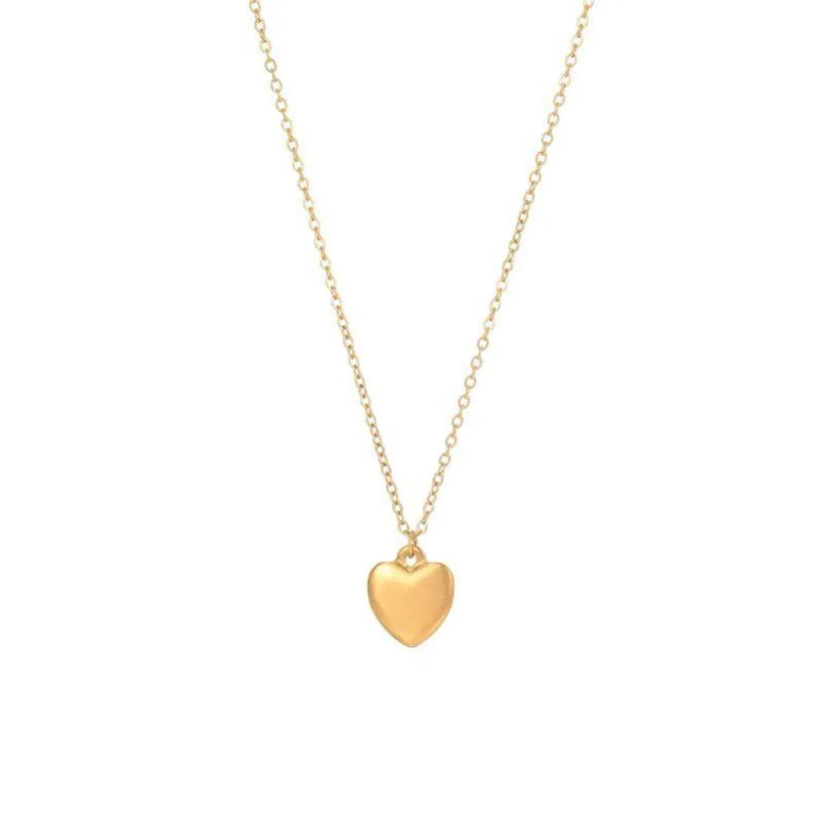 Ig Style Commute Shiny Heart Shape Stainless Steel Polishing Plating 18k Gold Plated Pendant Necklace