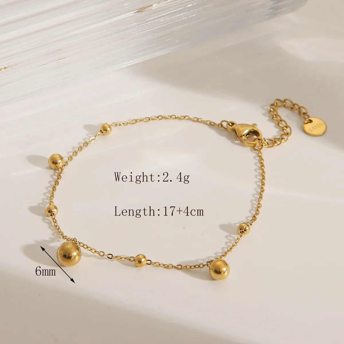 IG Style Commute Solid Color 304 Stainless Steel 18K Gold Plated Bracelets In Bulk