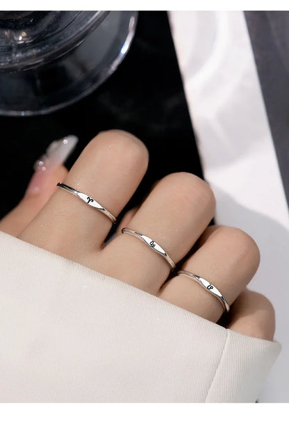 Ig Style Constellation Sterling Silver Plating White Gold Plated Rings