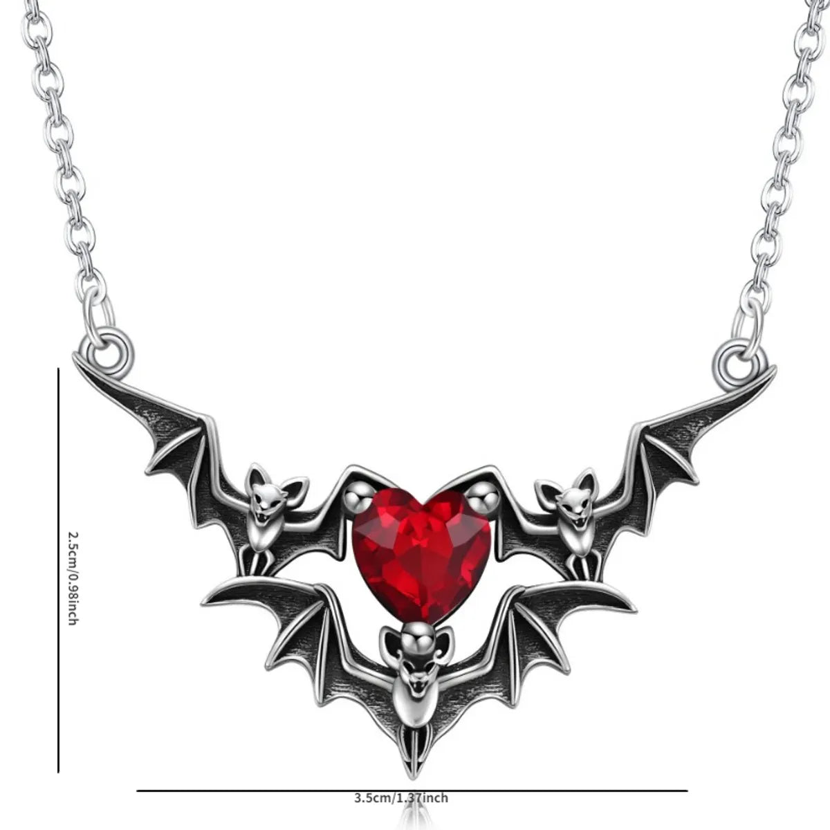 Ig Style Cool Style Heart Shape Bat Alloy Plating Inlay Rhinestones Women's Necklace