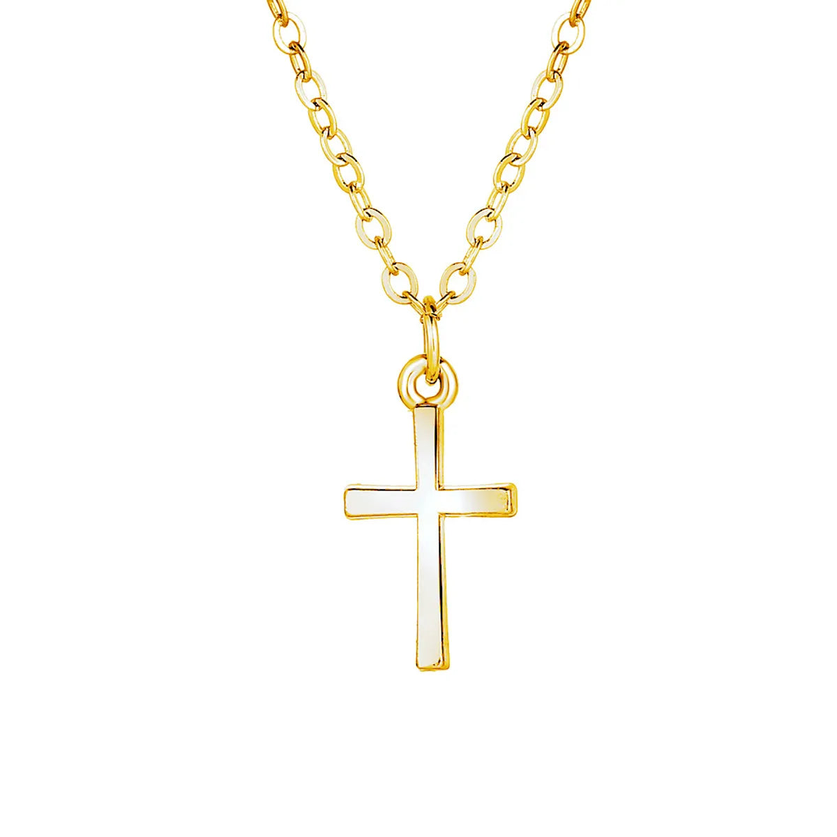 Ig Style Cross Alloy Zinc Alloy Plating Inlay Rhinestones Women's Pendant Necklace