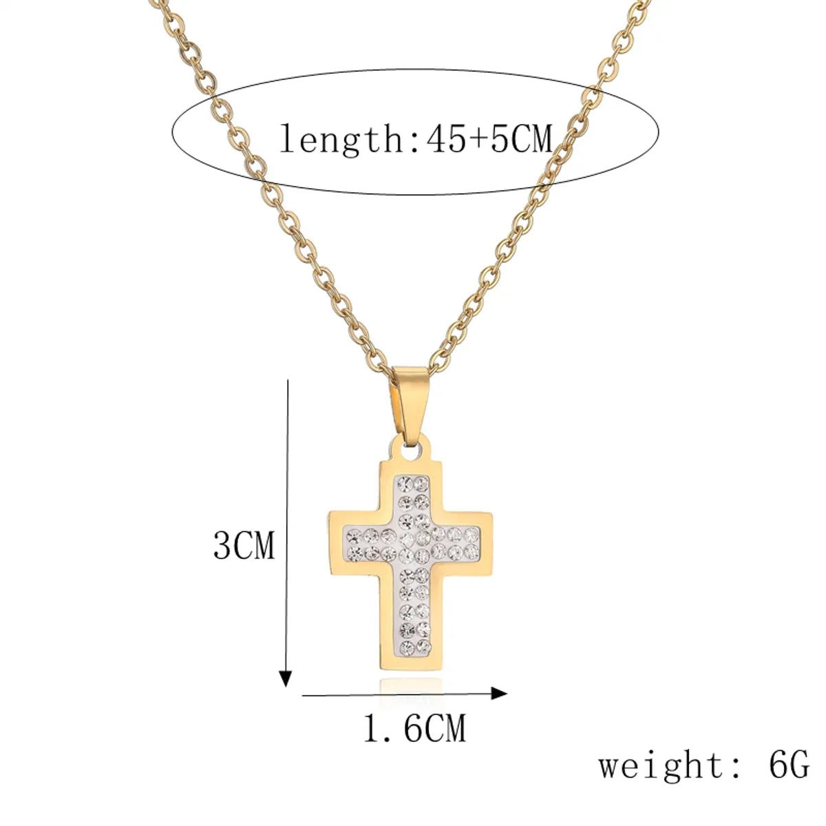 Ig Style Cross Heart Shape Skull Stainless Steel Plating Inlay Shell Zircon Pendant Necklace