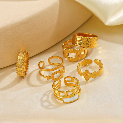 Ig Style Cross Stainless Steel Plating 18k Gold Plated Open Rings