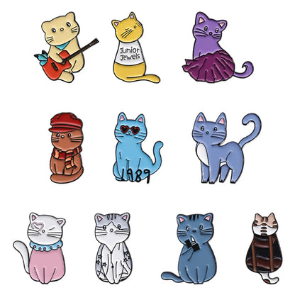 IG Style Cute Cat Zinc Alloy Stoving Varnish Plating Unisex Brooches