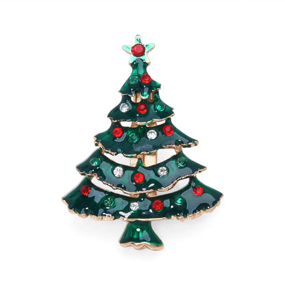 IG Style Cute Christmas Tree Santa Claus Snowflake Zinc Alloy Enamel Inlay Rhinestones Pearl Unisex Brooches