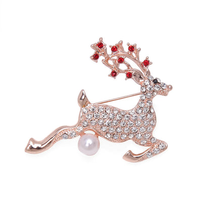 IG Style Cute Christmas Tree Santa Claus Snowflake Zinc Alloy Enamel Inlay Rhinestones Pearl Unisex Brooches